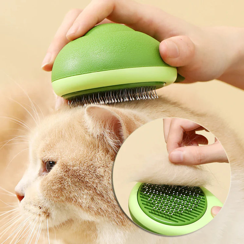 Avocado-Shaped Cat & Dog Grooming Brush - Stainless Steel Hair Remover Tool for Easy Pet Care