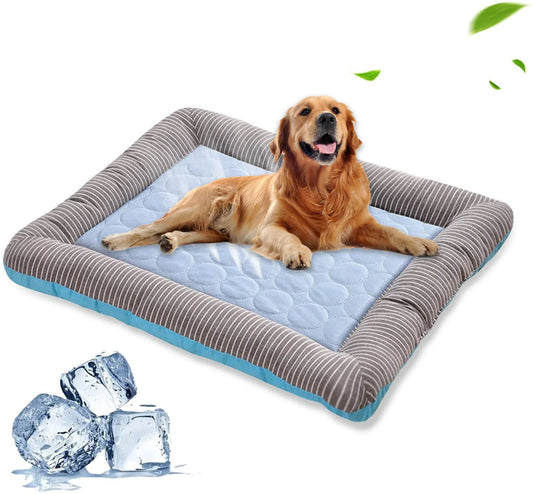 Summer Comfort Pet Cooling Pad for Dogs & Cats - Soft Ice Silk Mat in Pink & Blue, Perfect for Relaxing & Sleeping