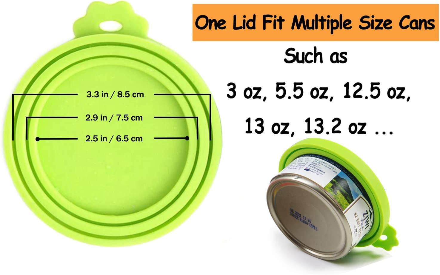 Pet Can Covers/6 Pack Silicone Dog Cat Food Can Lids/Universal Size Fit Most Standard Size Cans