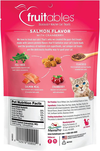 Cat Treats – Crunchy Treats for Cats – Healthy Low Calorie Treats Packed with Protein – Free of Wheat, Corn and Soy – Made with Real Salmon with Cranberry – 2.5 Ounces