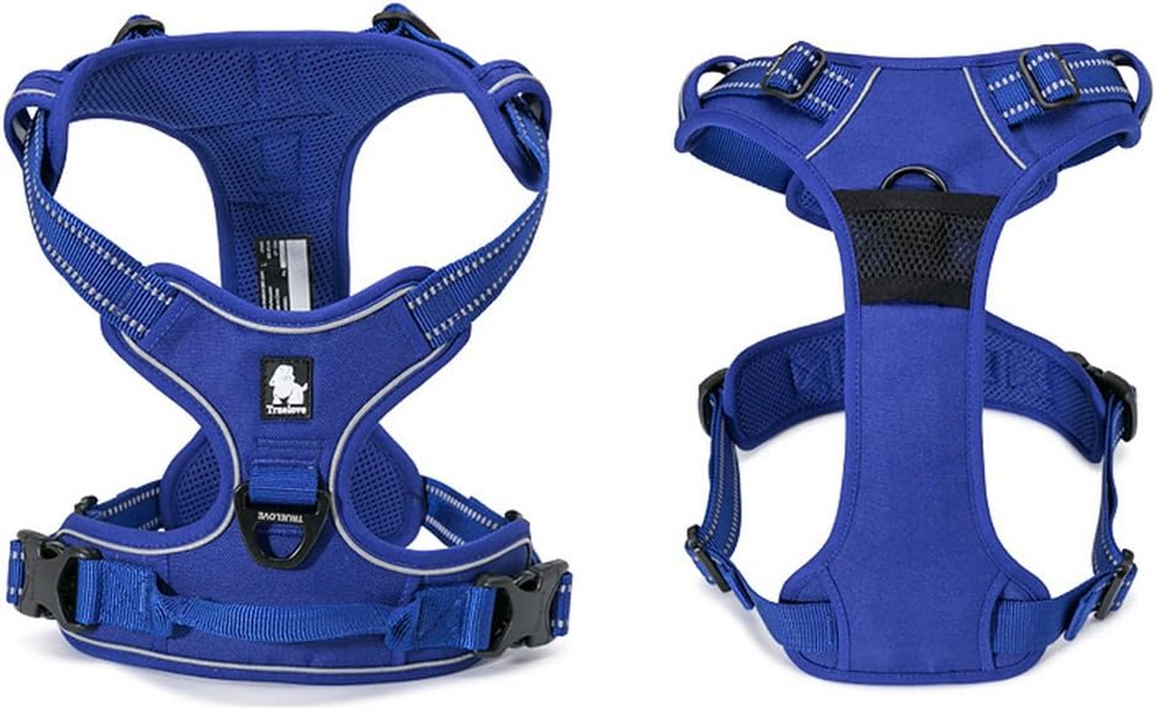 Adjustable No-Pull Dog Harness Reflective Pup Vest Harnesses Comfortable Control Brilliant Colors Truelove Tlh5651(Royal Blue,M)