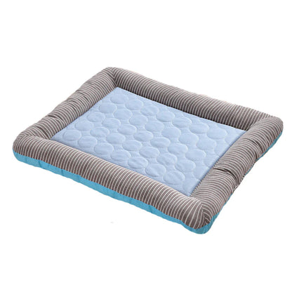 Summer Comfort Pet Cooling Pad for Dogs & Cats - Soft Ice Silk Mat in Pink & Blue, Perfect for Relaxing & Sleeping